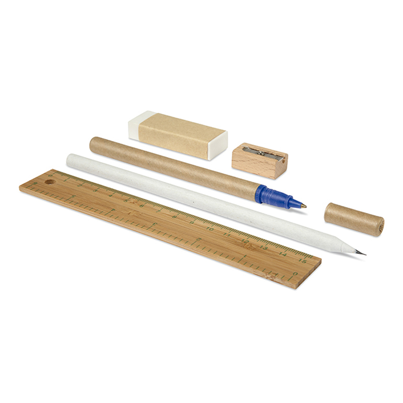 Eco Friendly 6 Piece Stationary Set showing what is included