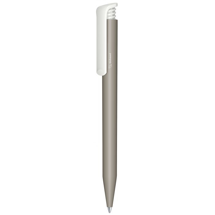 Super Hit Bioplastic Pen in grey with white clip