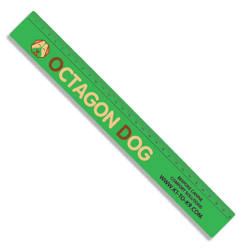 UK Made Recycled Ruler in green with full colour print
