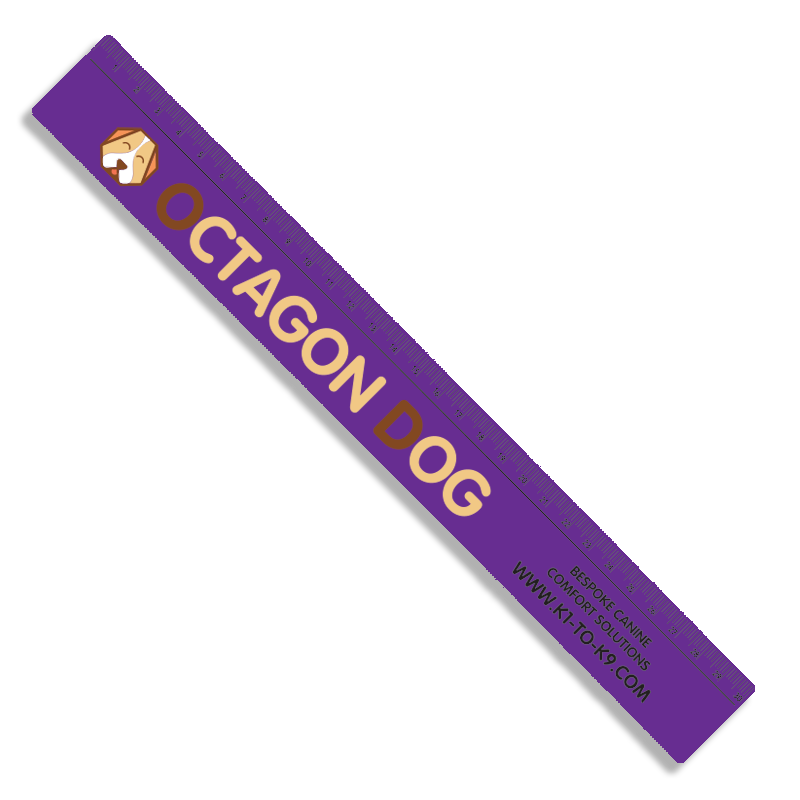 UK Made Recycled Ruler in purple with full colour print