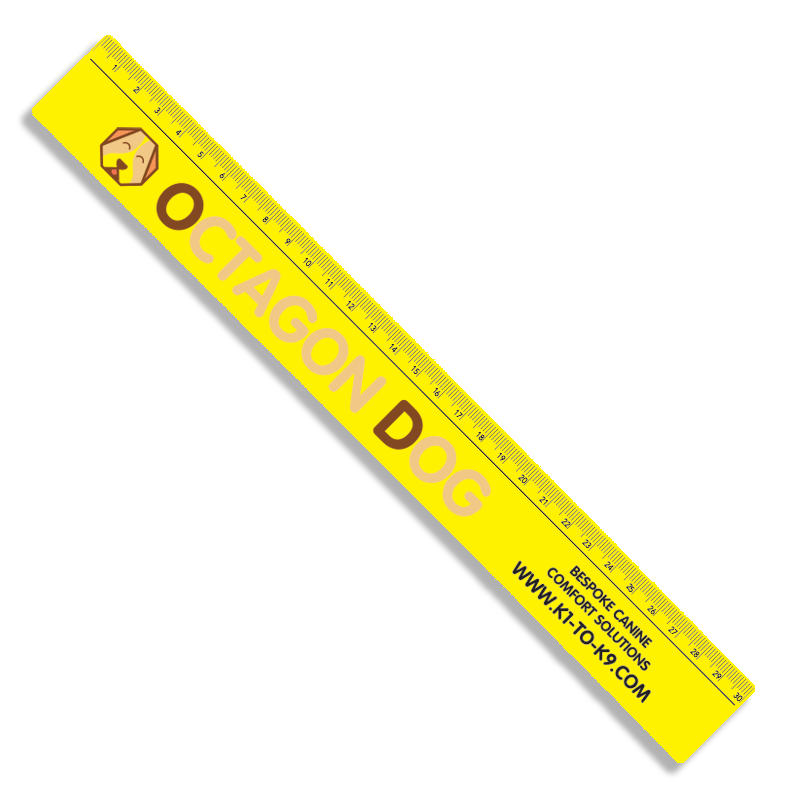 UK Made Recycled Ruler in yellow with full colour print