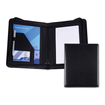 black a5 zipped conference folder