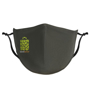 Full Colour Antimicrobial Cotton Face Mask in olive green with 3 colour print logo