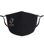 Full Colour Antimicrobial Cotton Face Mask in black with full colour print logo