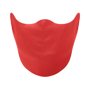 Coverface face mask in red shown over face