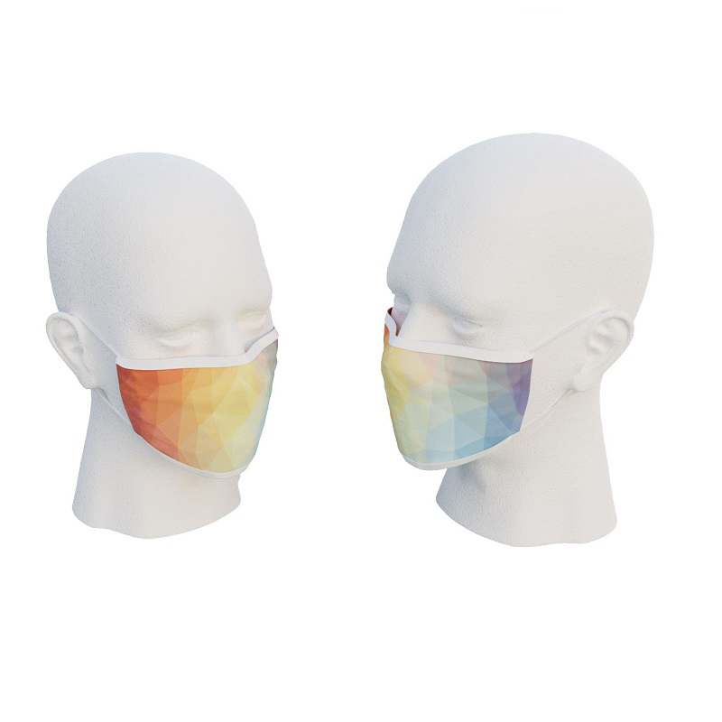 uk made face mask rainbow design