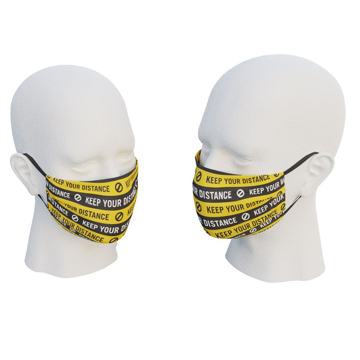 uk made face mask with yellow design