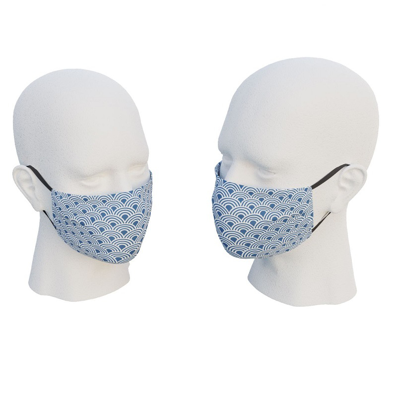 uk made face mask blue design