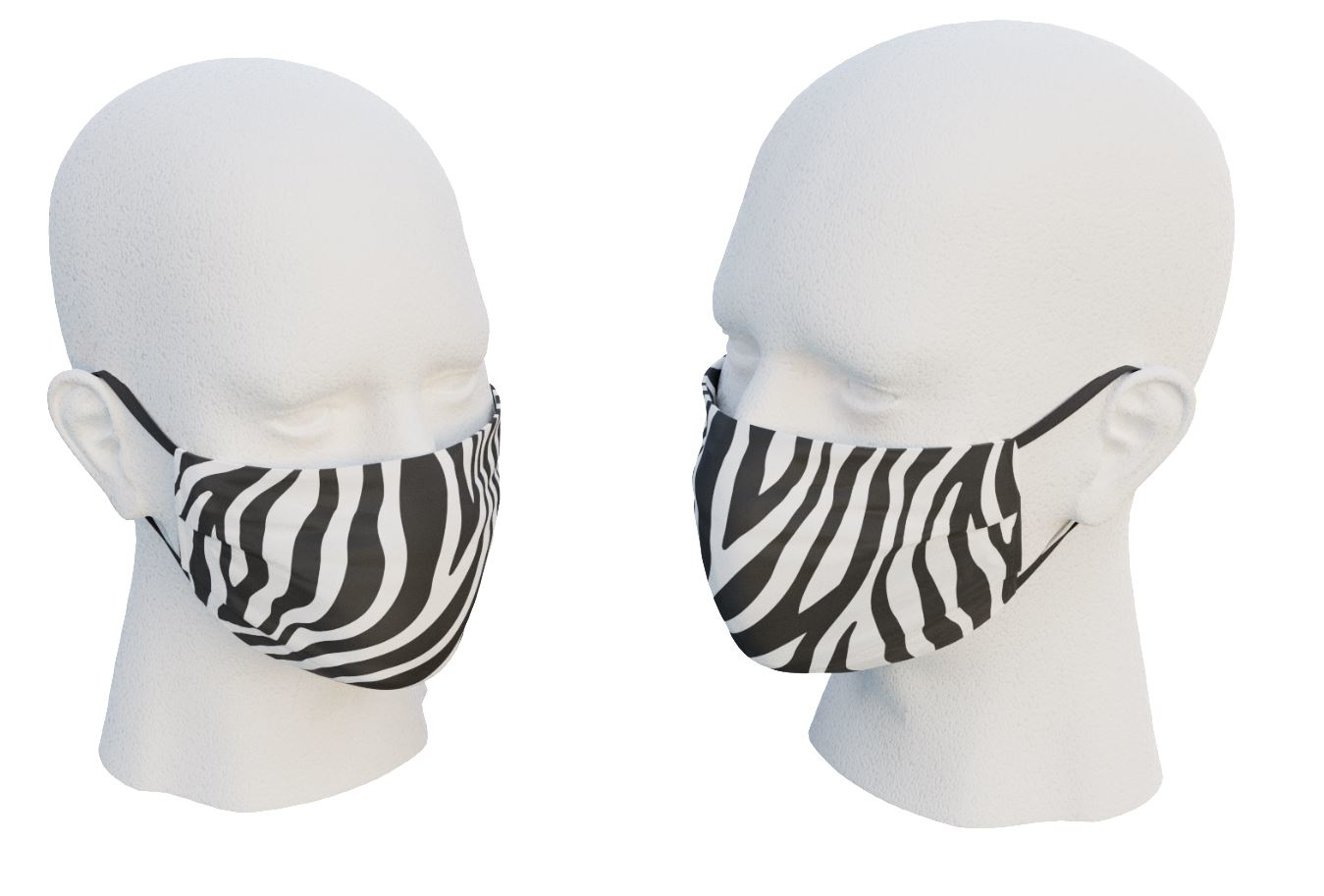 uk made face mask with zebra design