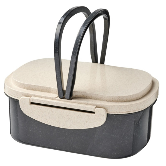 Wheat Straw Fibre Lunch Box in black and natural