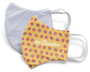 Creamask Facemasks in white and in 3 colour print with 1 colour logo