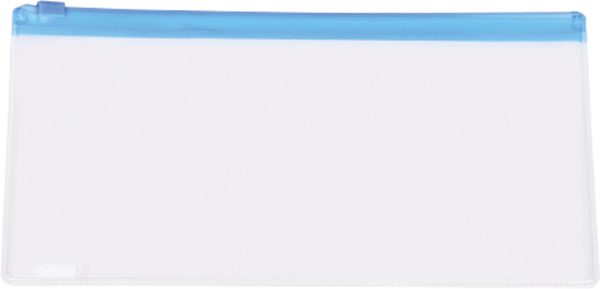 Transparent Pencil Case with blue trim
