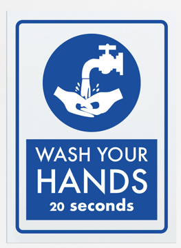 vinyl sign reminding you to wash your hands