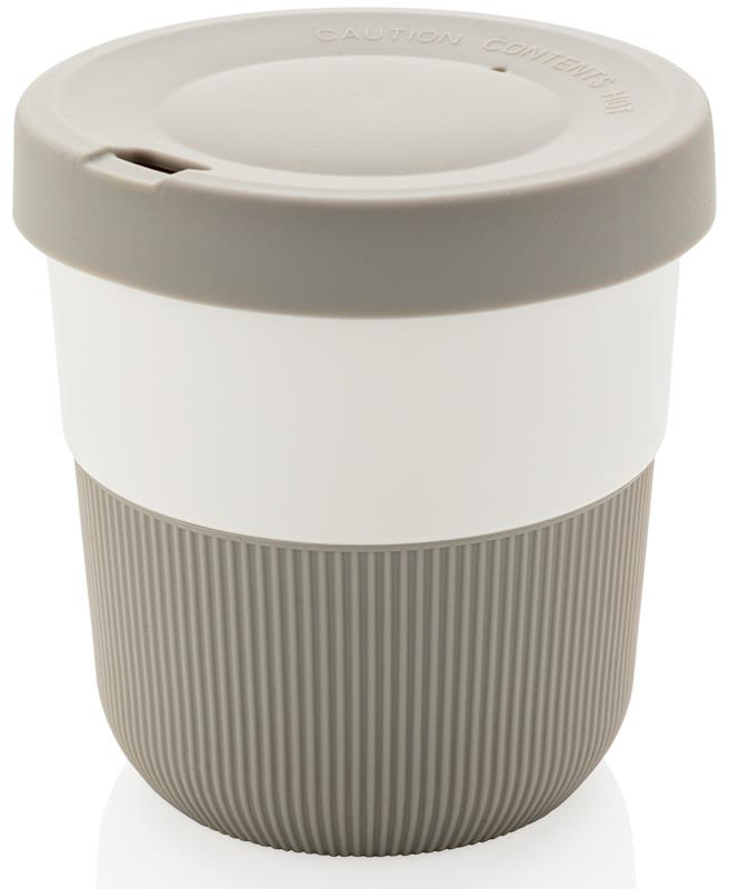 Individually Personalised Coffee Cup in grey and white