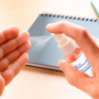 Hand Sanitiser spray being sprayed on hands