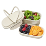 Wheat Straw Fibre Lunch Box in natural showing the inside
