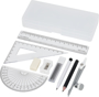Julia Geometry Set in clear with case and contents laid out