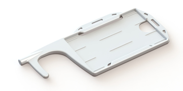 Non Touch Card Holder in white showing card holder