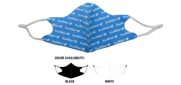 Fabric Polyester Face Mask in black and white