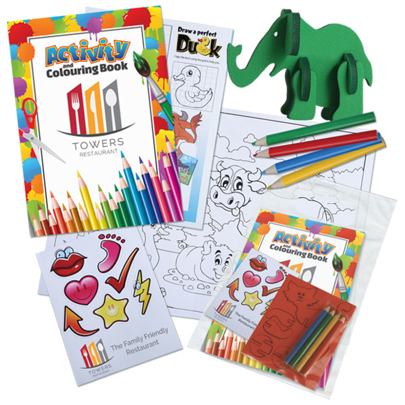 Children's Activity Packs showing all of the contents