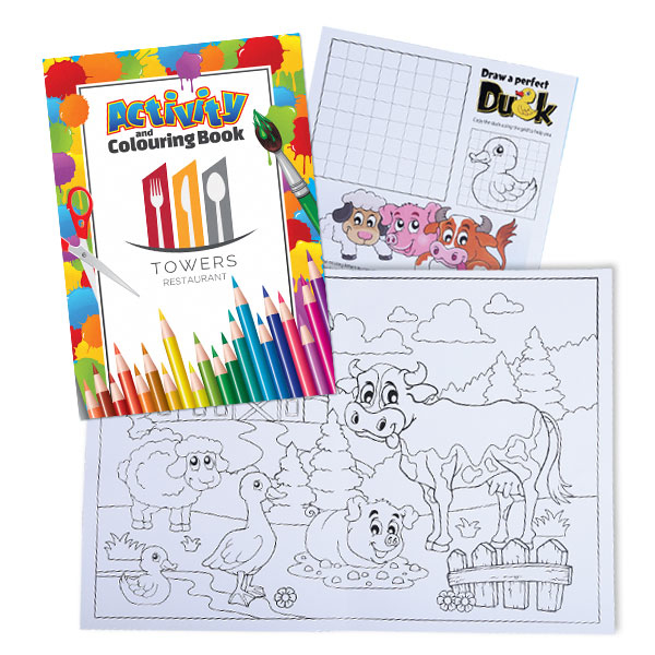 Children's Activity Packs showing colouring activity book