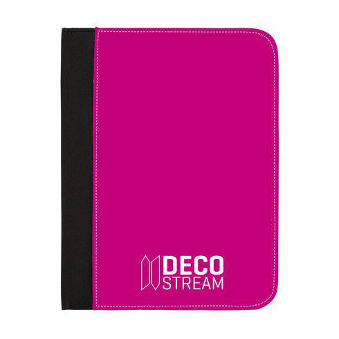 Full Colour A5 Conference Folder in pink and black with 1 colour print
