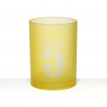 High Ball ColourCoat Glass in yellow matt finish and 1 colour print