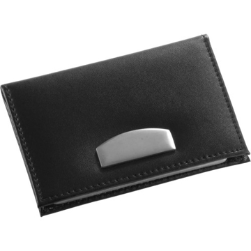 Leather  pocket business card holder in black