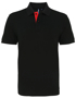 Men's Contrast Polo in black with red trim