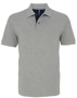 Men's Contrast Polo in grey with navy trim
