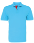 Men's Contrast Polo in turquoise with red trim