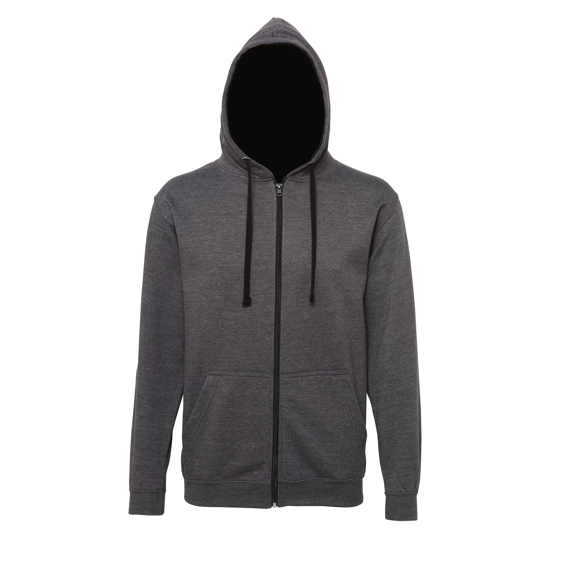Men's Varsity Hoodie in charcoal with black details and lining