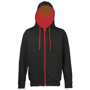 Men's Varsity Hoodie in black with red details and lining