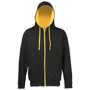Men's Varsity Hoodie in black with gold details and lining