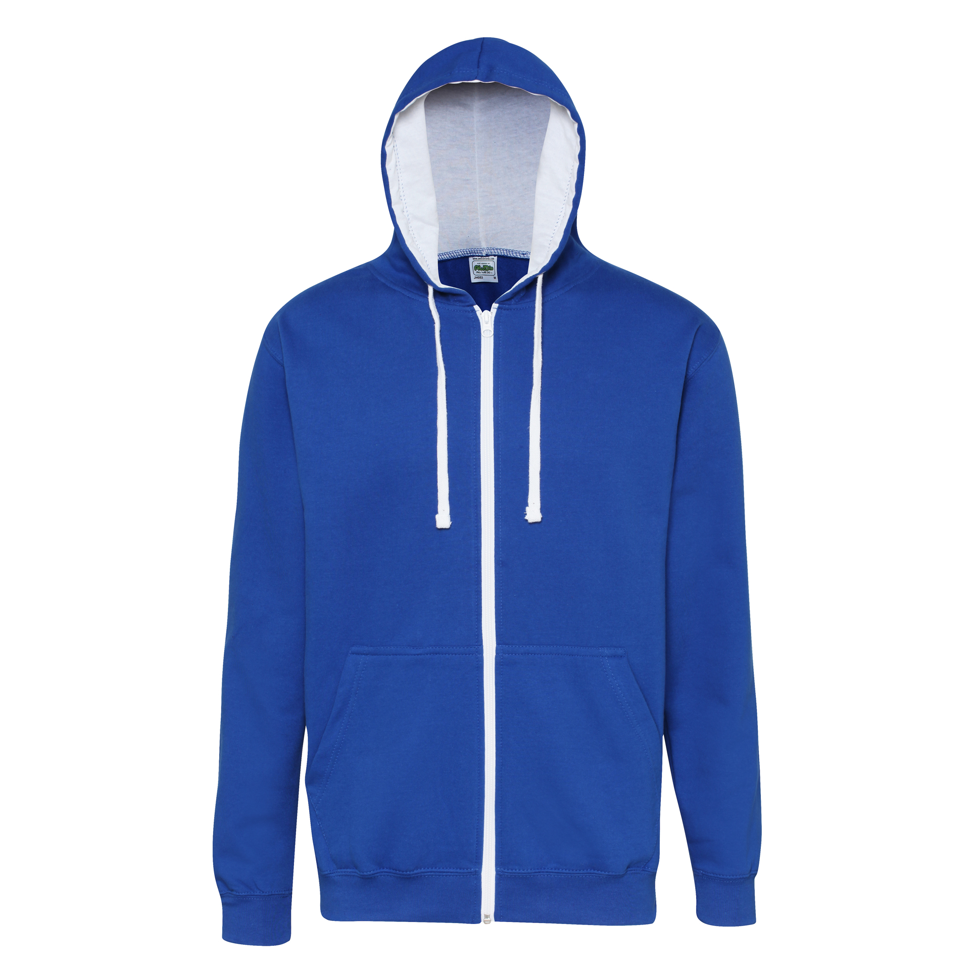 Men's Varsity Hoodie in blue with white details and lining