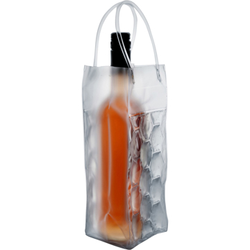 PVC cooler bag in transparent bag and bottle inside