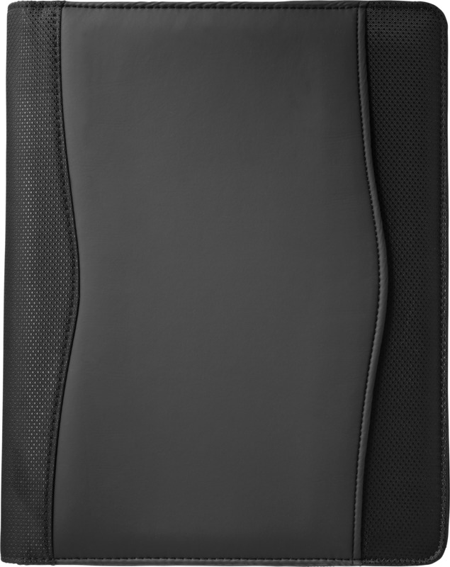 Wave A4 zipper portfolio in black closed