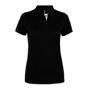 Women's Contrast Polo in black with white trim