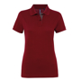 Women's Contrast Polo in burgundy with charcoal trim