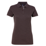 Women's Contrast Polo in charcoal with grey trim