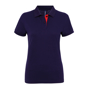 Women's Contrast Polo in navy with red trim
