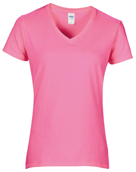 Women's Cotton V Neck T-Shirt in pink