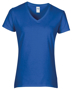 Women's Cotton V Neck T-Shirt in dark blue