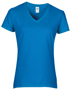 Women's Cotton V Neck T-Shirt in blue