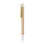 Push ball pen with recycled carton barrel with white details