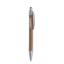 Push Ball Pen with Carton Barrel with silver details and 1 colour print logo