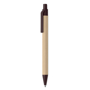 Push Button Paper Barrel Ball Pen with brown details