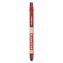 Recycled Barrel Push Ball Pen with Touch Tip with red details and showing different print options