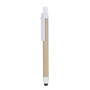 Recycled Barrel Push Ball Pen with Touch Tip with white details
