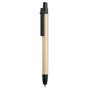 Recycled Barrel Push Ball Pen with Touch Tip with black details